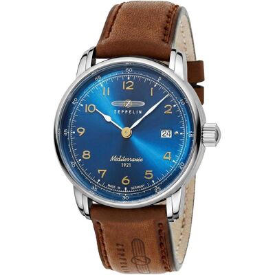 Zeppelin, Armbanduhr, Zegarek Mediterranee 96403 40mm, Blau, Braun, Silber, (Analoguhr, 40 mm) Zeppelin, Armbanduhr, Zegarek Mediterranee 96403 40mm, Blau, Braun, Silber, (Analoguhr, 40 mm)