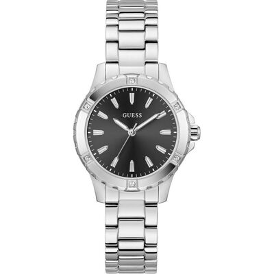 Guess Armbanduhr, Nebbia, Silber, Schwarz, (Analoguhr, 35 mm) Guess Armbanduhr, Nebbia, Silber, Schwarz, (Analoguhr, 35 mm)