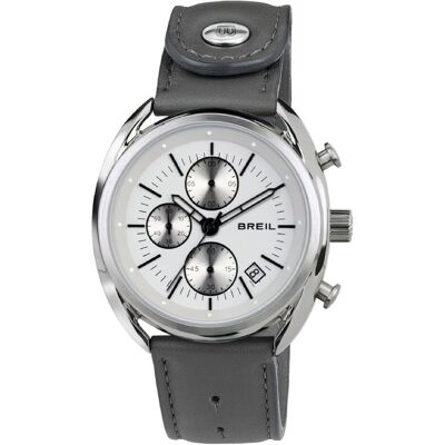 Breil, Armbanduhr, Herren Chronograph Quarz mit Lederarmband, Silber, (Chronograph, 42 mm) Breil, Armbanduhr, Herren Chronograph Quarz mit Lederarmband, Silber, (Chronograph, 42 mm)