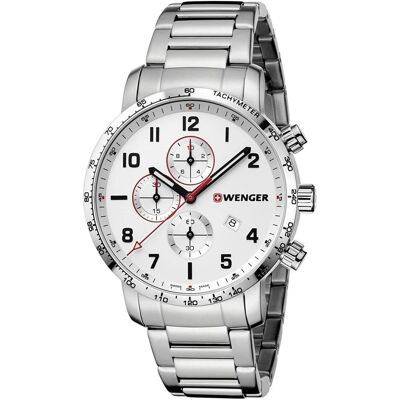 Wenger, Armbanduhr, Attitude Chrono, Silber, (Chronograph, 44 mm) Wenger, Armbanduhr, Attitude Chrono, Silber, (Chronograph, 44 mm)