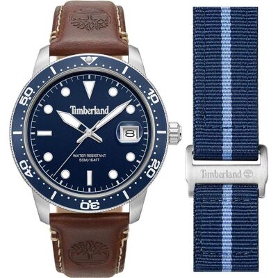 Timberland Armbanduhr, Peatfield, Blau, Braun, Beige, Silber, Türkis, (Analoguhr, 44 mm) Timberland Armbanduhr, Peatfield, Blau, Braun, Beige, Silber, Türkis, (Analoguhr, 44 mm)
