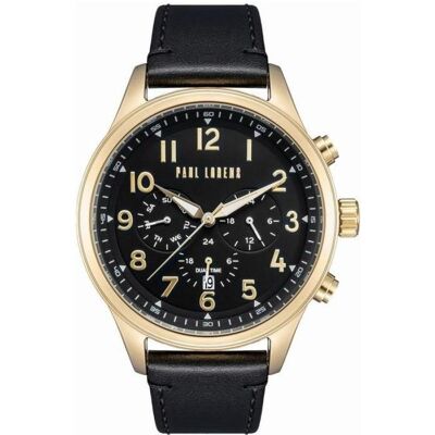 Paul Lorens, Armbanduhr, ZEGAREK MĘSKI - PL20011A-1A2 (zg378a) + BOX, Gold, Schwarz, (Analoguhr, Chronograph, 46 mm) Paul Lorens, Armbanduhr, ZEGAREK MĘSKI - PL20011A-1A2 (zg378a) + BOX, Gold, Schwarz, (Analoguhr, Chronograph, 46 mm)