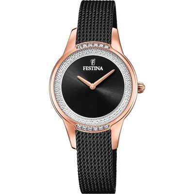 Festina, Armbanduhr, Mademoiselle, Schwarz, Gold, Rosa, (Analoguhr, 30.20 mm) Festina, Armbanduhr, Mademoiselle, Schwarz, Gold, Rosa, (Analoguhr, 30.20 mm)
