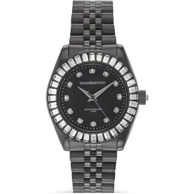 Roccobarocco, Armbanduhr, RB.0996L-02M, Schwarz, Silber, (Analoguhr, 42 mm) Roccobarocco, Armbanduhr, RB.0996L-02M, Schwarz, Silber, (Analoguhr, 42 mm)