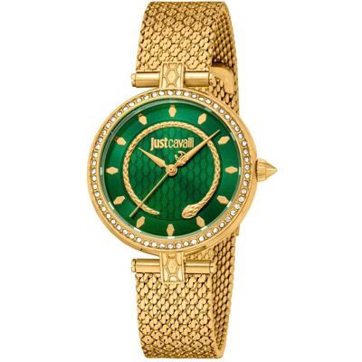 Just Cavalli, Armbanduhr, Damenuhr Snake, Gold, (Analoguhr, 32 mm) Just Cavalli, Armbanduhr, Damenuhr Snake, Gold, (Analoguhr, 32 mm)
