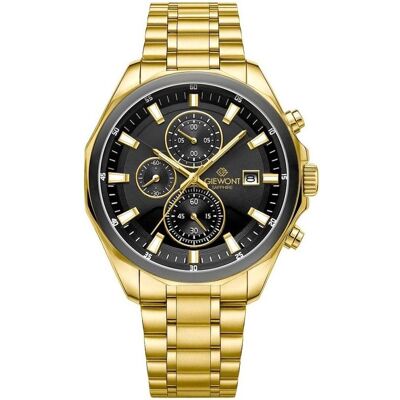 Giewont, Armbanduhr, Zegarek Zegarek Męski Chronograph Sapphire Złoto Czarny GW7290-B4, Gold, Schwarz, (Analoguhr, Chronograph, 43 mm) Giewont, Armbanduhr, Zegarek Zegarek Męski Chronograph Sapphire Złoto Czarny GW7290-B4, Gold, Schwarz, (Analoguhr, Chronograph, 43 mm)