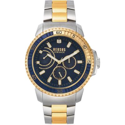 Versace, Armbanduhr, Aberdeen Extension, Silber, Gold, (Analoguhr, Chronograph, 45 mm) Versace, Armbanduhr, Aberdeen Extension, Silber, Gold, (Analoguhr, Chronograph, 45 mm)