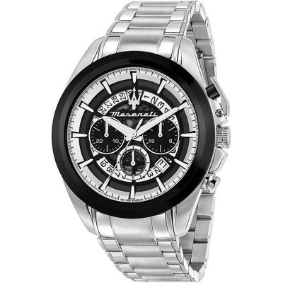 Maserati, Armbanduhr, Chronograph Traguardo, Weiss, Schwarz, Silber, (Analoguhr, Chronograph, 45 mm) Maserati, Armbanduhr, Chronograph Traguardo, Weiss, Schwarz, Silber, (Analoguhr, Chronograph, 45 mm)