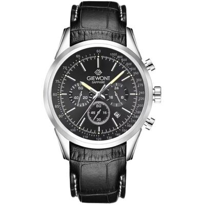 Giewont, Armbanduhr, Zegarek Zegarek Męski Chronograph Sapphire Srebrno Czarny GW7650-A2, Schwarz, Silber, (Analoguhr, Chronograph, 47 mm) Giewont, Armbanduhr, Zegarek Zegarek Męski Chronograph Sapphire Srebrno Czarny GW7650-A2, Schwarz, Silber, (Analoguhr, Chronograph, 47 mm)