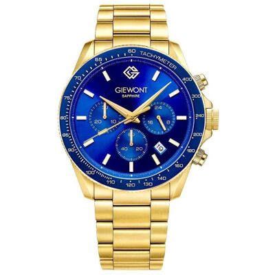 Giewont, Armbanduhr, Zegarek Zegarek Męski Chronograph Sapphire Złoto Niebieski GW3520-B5, Gold, Blau, (Analoguhr, Chronograph, 44 mm) Giewont, Armbanduhr, Zegarek Zegarek Męski Chronograph Sapphire Złoto Niebieski GW3520-B5, Gold, Blau, (Analoguhr, Chronograph, 44 mm)