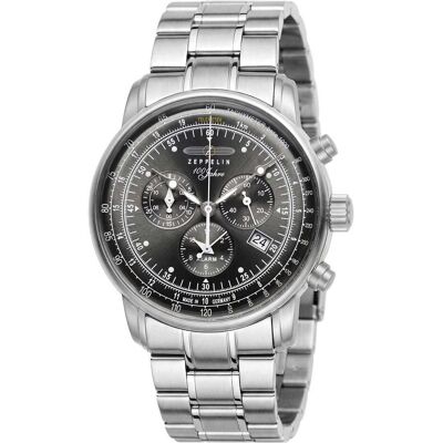 Zeppelin, Armbanduhr, 7680MB2, Silber, Schwarz, Grau, (Chronograph, 42 mm) Zeppelin, Armbanduhr, 7680MB2, Silber, Schwarz, Grau, (Chronograph, 42 mm)