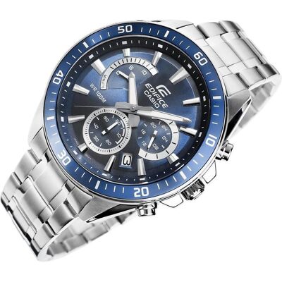 Casio Armbanduhr, EFR-552D-2AVUEF, Silber, Blau, (Analoguhr, Chronograph, 47 mm) Casio Armbanduhr, EFR-552D-2AVUEF, Silber, Blau, (Analoguhr, Chronograph, 47 mm)