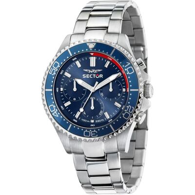 Sector, Armbanduhr, Multifunktionales Limited Edition Herrenarmbanduhr mit Metallarmband und Tauchverschluss, Silber, (43 mm) Sector, Armbanduhr, Multifunktionales Limited Edition Herrenarmbanduhr mit Metallarmband und Tauchverschluss, Silber, (43 mm)