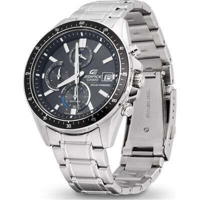 Edifice, Armbanduhr, Premium, Silber, Schwarz, (Analoguhr, Chronograph, 46 mm) Edifice, Armbanduhr, Premium, Silber, Schwarz, (Analoguhr, Chronograph, 46 mm)