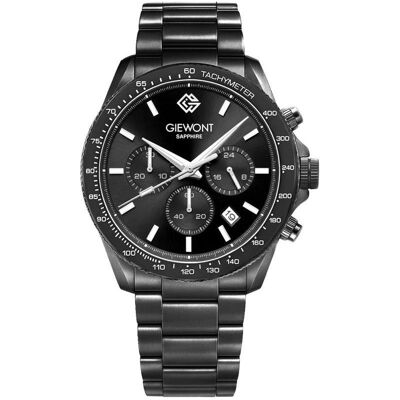 Giewont, Armbanduhr, Zegarek Męski Chronograph Sapphire Czarny GW3520-B1, Schwarz, Silber, (Analoguhr, Chronograph, 44 mm) Giewont, Armbanduhr, Zegarek Męski Chronograph Sapphire Czarny GW3520-B1, Schwarz, Silber, (Analoguhr, Chronograph, 44 mm)