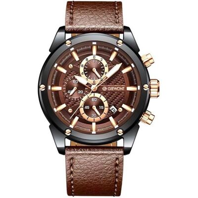 Giewont, Armbanduhr, Zegarek Zegarek Męski Chronograph Sapphire Czarno Brązowy GW8810-A3, Schwarz, Braun, Kupfer, (Chronograph, 45 mm) Giewont, Armbanduhr, Zegarek Zegarek Męski Chronograph Sapphire Czarno Brązowy GW8810-A3, Schwarz, Braun, Kupfer, (Chronograph, 45 mm)