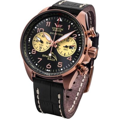 Europe, Armbanduhr, Space Race Chronograph mit Lederarmband, 20 ATM, Datum, Schwarz, Schwarz, (Chronograph) Europe, Armbanduhr, Space Race Chronograph mit Lederarmband, 20 ATM, Datum, Schwarz, Schwarz, (Chronograph)