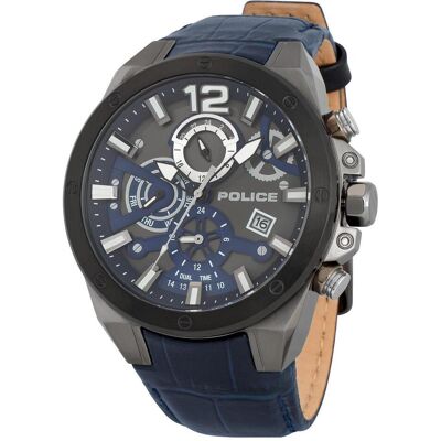 Police, Armbanduhr, Saiho, Blau, Schwarz, Grau, (Analoguhr, 49 mm) Police, Armbanduhr, Saiho, Blau, Schwarz, Grau, (Analoguhr, 49 mm)