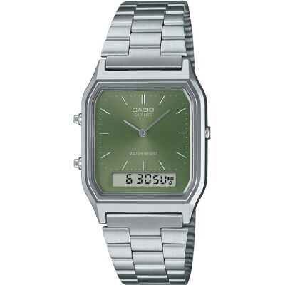Casio Armbanduhr, AQ-230A-3AMQYES, Silber, Grün, (Chronograph, 38.80 mm) Casio Armbanduhr, AQ-230A-3AMQYES, Silber, Grün, (Chronograph, 38.80 mm)