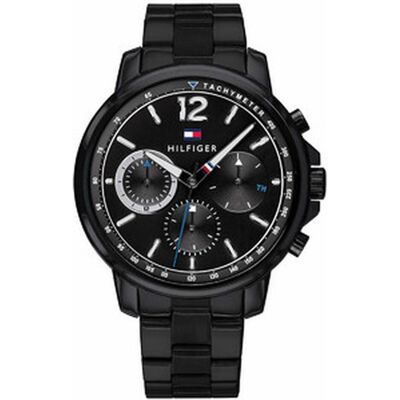 Tommy Hilfiger Armbanduhr, HERREN LANDON 1791529 (zf080a), Silber, Schwarz Tommy Hilfiger Armbanduhr, HERREN LANDON 1791529 (zf080a), Silber, Schwarz