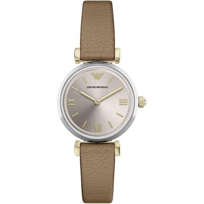 Giorgio Armani Emporio Armani, Armbanduhr, Gianni T-Bar, Braun, Silber, Gold, Beige, (Analoguhr, 28 mm) Giorgio Armani Emporio Armani, Armbanduhr, Gianni T-Bar, Braun, Silber, Gold, Beige, (Analoguhr, 28 mm)