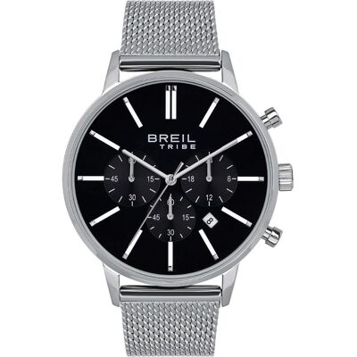 Breil, Armbanduhr, Tribe Avery Chrono EW0509, Schwarz, Silber, (Chronograph, 40 mm) Breil, Armbanduhr, Tribe Avery Chrono EW0509, Schwarz, Silber, (Chronograph, 40 mm)