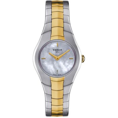 Tissot, Armbanduhr, T-Round, Silber, Gold, (Analoguhr) Tissot, Armbanduhr, T-Round, Silber, Gold, (Analoguhr)