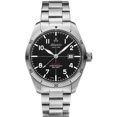 Atlantic, Armbanduhr, Zegarek Męski Seaflight 70356.41.65 + BOX, Weiss, Schwarz, Silber, (Swiss Made, 44 mm) Atlantic, Armbanduhr, Zegarek Męski Seaflight 70356.41.65 + BOX, Weiss, Schwarz, Silber, (Swiss Made, 44 mm)