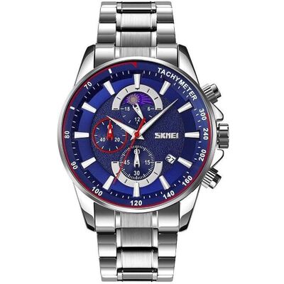 Skmei, Armbanduhr, 9250SIBU Herrenuhr + BOX, Blau, Silber, (Analoguhr, Chronograph, 47 mm) Skmei, Armbanduhr, 9250SIBU Herrenuhr + BOX, Blau, Silber, (Analoguhr, Chronograph, 47 mm)