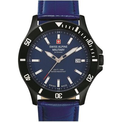 Swiss Alpine Military, Armbanduhr, 7022.1575 Herren 42mm 10ATM, Blau, (Analoguhr, 42 mm) Swiss Alpine Military, Armbanduhr, 7022.1575 Herren 42mm 10ATM, Blau, (Analoguhr, 42 mm)