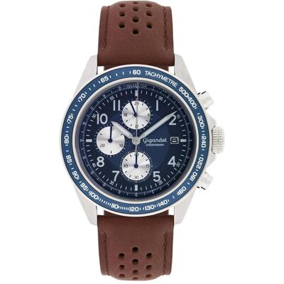 Gigandet, Armbanduhr, Analoge Chronographenuhr mit Lederarmband und 100 Meter Wasserdichtigkeit, Blau, (Analoguhr, Chronograph) Gigandet, Armbanduhr, Analoge Chronographenuhr mit Lederarmband und 100 Meter Wasserdichtigkeit, Blau, (Analoguhr, Chronograph)