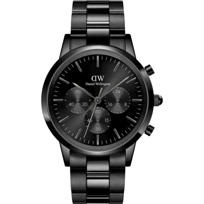 Daniel Wellington, Armbanduhr, Iconic Chronograph Link Black Sunray, Schwarz, (Chronograph, 42 mm) Daniel Wellington, Armbanduhr, Iconic Chronograph Link Black Sunray, Schwarz, (Chronograph, 42 mm)