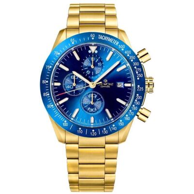 Giewont, Armbanduhr, Zegarek Zegarek Męski Chronograph Sapphire Złoto Niebieski GW8720-B6, Blau, Gold, (Analoguhr, Chronograph, 44 mm) Giewont, Armbanduhr, Zegarek Zegarek Męski Chronograph Sapphire Złoto Niebieski GW8720-B6, Blau, Gold, (Analoguhr, Chronograph, 44 mm)