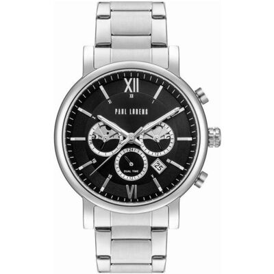 Paul Lorens, Armbanduhr, Zegarek Zegarek męski MODERO PL20017B-1C1, Schwarz, Silber, (Analoguhr, Chronograph, 44 mm) Paul Lorens, Armbanduhr, Zegarek Zegarek męski MODERO PL20017B-1C1, Schwarz, Silber, (Analoguhr, Chronograph, 44 mm)