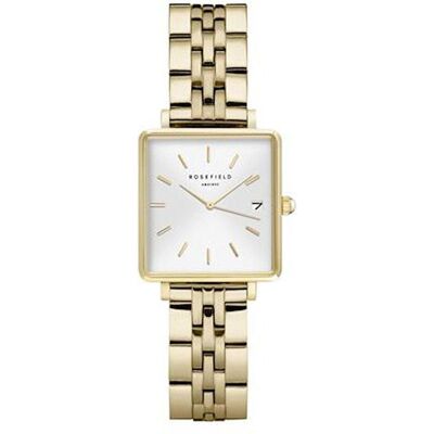 Rosefield, Armbanduhr, The Mini Boxy White Sunray Gold, Gold, (Analoguhr, 22 mm) Rosefield, Armbanduhr, The Mini Boxy White Sunray Gold, Gold, (Analoguhr, 22 mm)