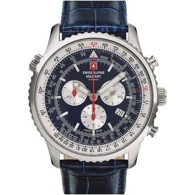 Swiss Alpine Military, Armbanduhr, 7078.9535, Blau, (Analoguhr, Chronograph, 45 mm) Swiss Alpine Military, Armbanduhr, 7078.9535, Blau, (Analoguhr, Chronograph, 45 mm)
