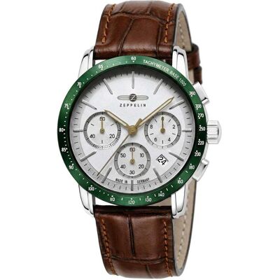 Zeppelin, Armbanduhr, 88784, Braun, Weiss, Silber, (Analoguhr, Chronograph, 42 mm) Zeppelin, Armbanduhr, 88784, Braun, Weiss, Silber, (Analoguhr, Chronograph, 42 mm)