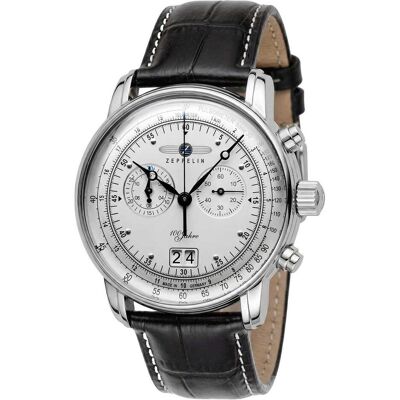 Zeppelin, Armbanduhr, LZ127 Graf Chronograph, Silber, Schwarz, (Analoguhr, Chronograph, 42 mm) Zeppelin, Armbanduhr, LZ127 Graf Chronograph, Silber, Schwarz, (Analoguhr, Chronograph, 42 mm)