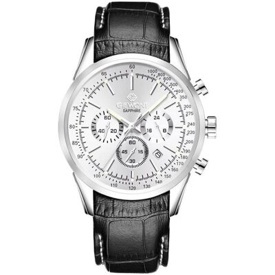 Giewont, Armbanduhr, Zegarek Zegarek Męski Chronograph Sapphire Srebrny GW7650-A1, Schwarz, Grau, Silber, (Chronograph, 47 mm) Giewont, Armbanduhr, Zegarek Zegarek Męski Chronograph Sapphire Srebrny GW7650-A1, Schwarz, Grau, Silber, (Chronograph, 47 mm)