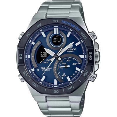 Casio Armbanduhr, Ecb-950db-2aef, Silber, Blau, (Chronograph, 51.20 mm) Casio Armbanduhr, Ecb-950db-2aef, Silber, Blau, (Chronograph, 51.20 mm)