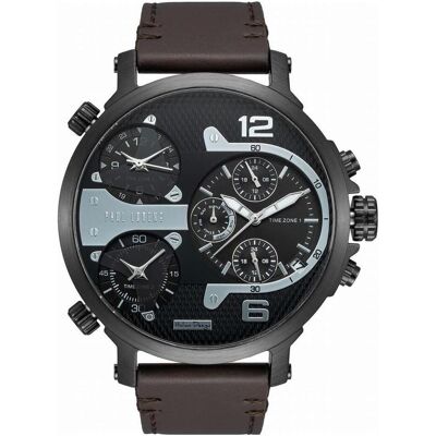 Paul Lorens, Armbanduhr, Herrenuhr PL11706A2-1B2 + BOX, Schwarz, Braun, Silber, (Chronograph, 52 mm) Paul Lorens, Armbanduhr, Herrenuhr PL11706A2-1B2 + BOX, Schwarz, Braun, Silber, (Chronograph, 52 mm)