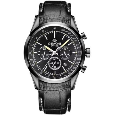 Giewont, Armbanduhr, Zegarek Zegarek Męski Chronograph Sapphire Czarny GW7650-A4, Schwarz, Silber, (Chronograph, 47 mm) Giewont, Armbanduhr, Zegarek Zegarek Męski Chronograph Sapphire Czarny GW7650-A4, Schwarz, Silber, (Chronograph, 47 mm)