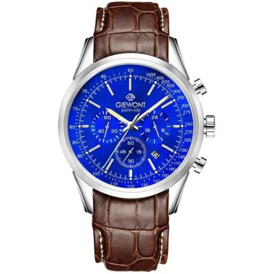 Giewont, Armbanduhr, Zegarek Zegarek Męski Chronograph Sapphire Srebrno Niebieski GW7650-A5, Blau, Braun, Silber, (Chronograph, 47 mm) Giewont, Armbanduhr, Zegarek Zegarek Męski Chronograph Sapphire Srebrno Niebieski GW7650-A5, Blau, Braun, Silber, (Chronograph, 47 mm)