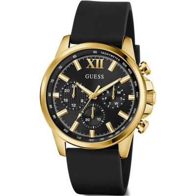 Guess Armbanduhr, - Walker GW0913G2, Schwarz, Gold, (Analoguhr, 46 mm) Guess Armbanduhr, - Walker GW0913G2, Schwarz, Gold, (Analoguhr, 46 mm)
