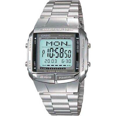 Casio Armbanduhr, Databank, Silber, (Digitaluhr, 38 mm) Casio Armbanduhr, Databank, Silber, (Digitaluhr, 38 mm)