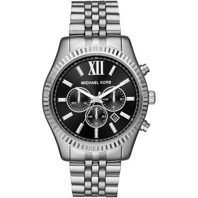 Michael Kors, Armbanduhr, Lexington, Silber, (Chronograph, 45 mm) Michael Kors, Armbanduhr, Lexington, Silber, (Chronograph, 45 mm)
