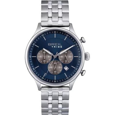 Breil, Armbanduhr, Tribe Classy Chrono EW0642, Blau, Silber, (Chronograph, 42 mm) Breil, Armbanduhr, Tribe Classy Chrono EW0642, Blau, Silber, (Chronograph, 42 mm)