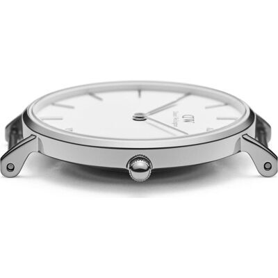 Daniel Wellington, Armbanduhr, Classic Petite Sterling, Silber, Weiss, (Analoguhr, 28 mm) Daniel Wellington, Armbanduhr, Classic Petite Sterling, Silber, Weiss, (Analoguhr, 28 mm)