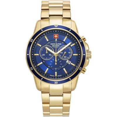 Swiss Alpine Military, Armbanduhr, 7089.9115 Chronograph Herrenuhr 44mm 10ATM, Gold, (Analoguhr, Chronograph, Swiss Made, 44 mm) Swiss Alpine Military, Armbanduhr, 7089.9115 Chronograph Herrenuhr 44mm 10ATM, Gold, (Analoguhr, Chronograph, Swiss Made, 44 mm)