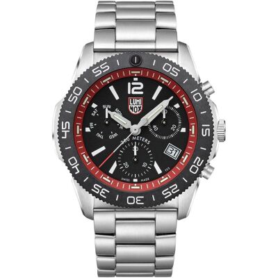 Luminox, Armbanduhr, Pacific Diver Chrono 3140 Series, Rot, Orange, Grün, Schwarz, Silber, (Chronograph, 44 mm) Luminox, Armbanduhr, Pacific Diver Chrono 3140 Series, Rot, Orange, Grün, Schwarz, Silber, (Chronograph, 44 mm)